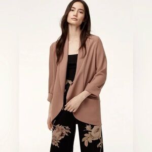Wilfred Crepe Chevalier Oversized Blazer Pink Brown Colour Size 2